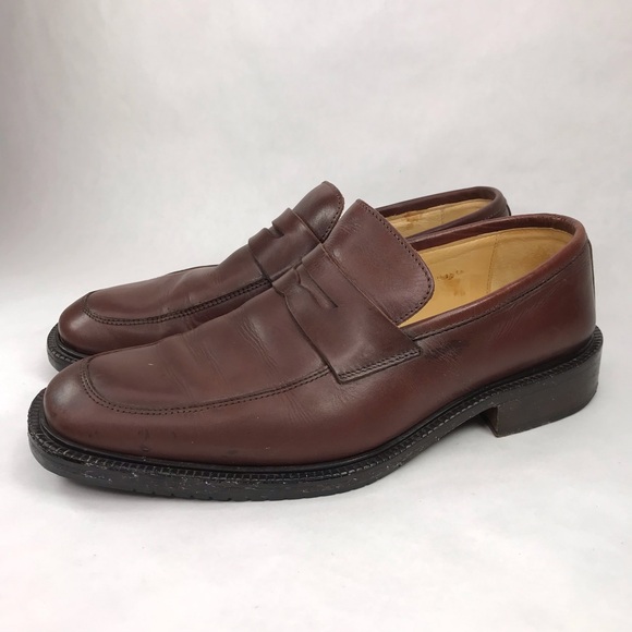 Coach Mens 8.5 Mackenzie Penny Loafers Shoes Brown Leather Italy - Picture 4 of 14